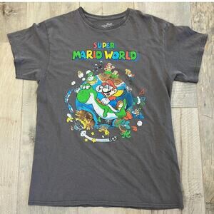 Super Nintendo Shirt Men Medium Super Mario World Bros Graphic Short Sleeve